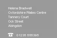 Helena Bradwell, Oxfordshire Pilates Centre, Tannery Court, Ock Street, Abingdon
